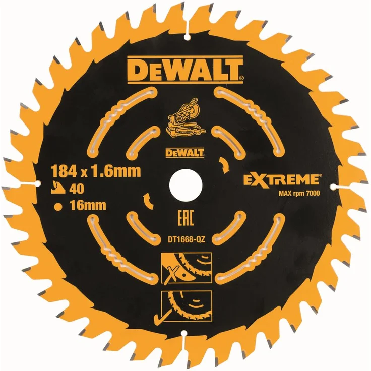 DeWalt DT1668 Kreissaegeblatt Akku 184-16mm 40WZ, 1 Stück