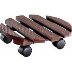 WAGNER Pflanzenroller Country Ø 30 cm I Pflanzenroller für Innenbereich, palisander I Rutschsicheres Rollbrett I Kübelroller aus Holz I Tragkraft 100 kg I Made in EU ? 20018301