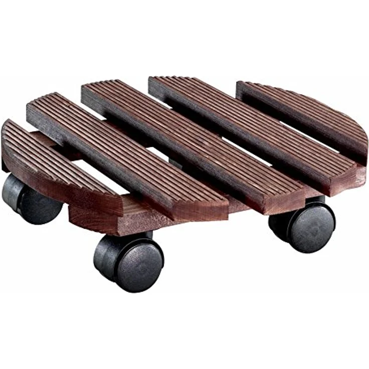 WAGNER Pflanzenroller Country Ø 30 cm I Pflanzenroller für Innenbereich, palisander I Rutschsicheres Rollbrett I Kübelroller aus Holz I Tragkraft 100 kg I Made in EU ? 20018301 – Bild 1
