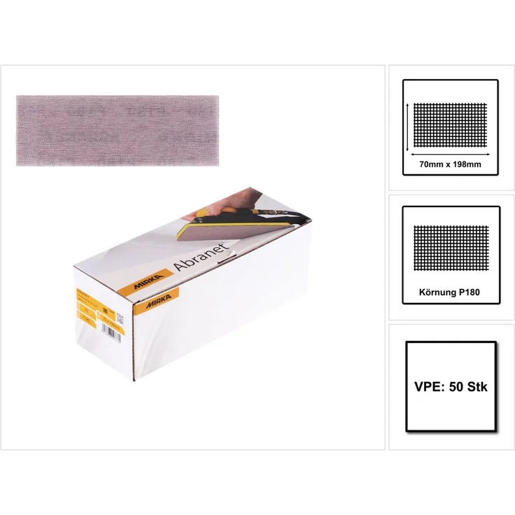 Mirka ABRANET 70x198mm Grip P180, 50/Pack (5415005018 )