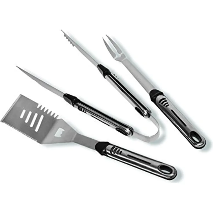 Activa 15500 Grillbesteckset Grillwerkzeug, Edelstahl, 45 cm, 3 Stück