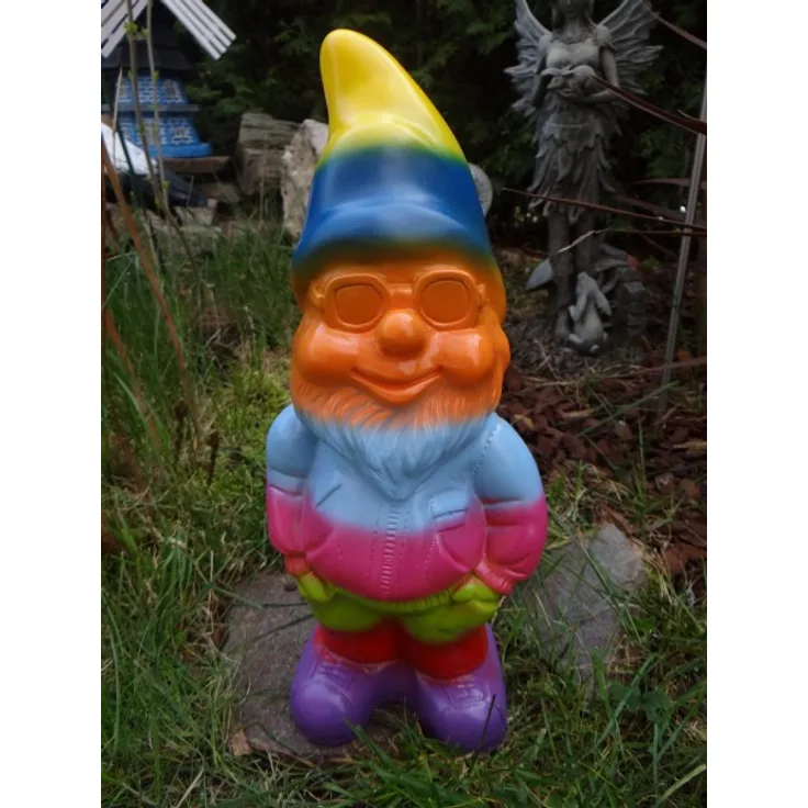 Gartenzwerg Cool Bunt 35cm aus bruchfestem PVC Zwerg - Made in Germany Figur