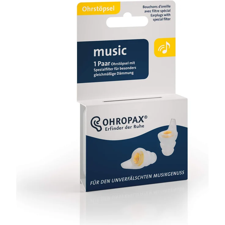 Ohropax Music - Gehörschutz Ohrstöpsel für Konzerte, Festival, Musik, Disco und Party, 1er Pack (1 x 30 g) – Bild 1