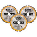 DeWalt DT1962-QZ Kreissaegeblatt-Set 3-tlg. Stat, silber-gelb-schwarz