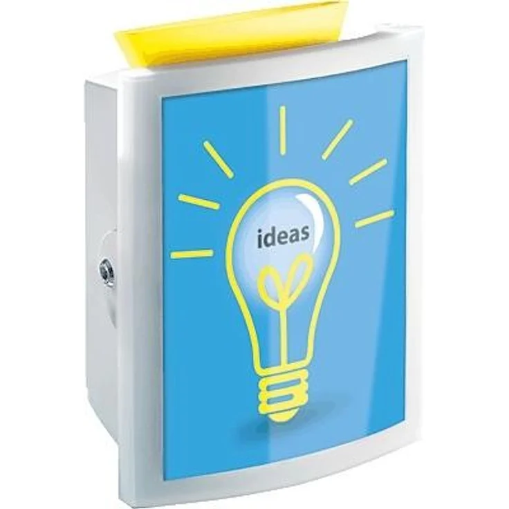 HAN IMAGE'IN Sammelbox in Lichtgrau – Abschließbare Box geeignet als Spendenbox oder Meckerkasten aus Kunststoff – Zur Wandmontage oder frei stehend und individuell gestaltbar – 260x128x375mm (BxTxH) – Bild 4