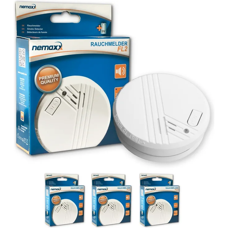 Nemaxx 3X Nemaxx FL2 Rauchmelder - hochwertiger Rauchwarnmelder nach EN 14604 mit sensibler fotoelektrischer Technologie
