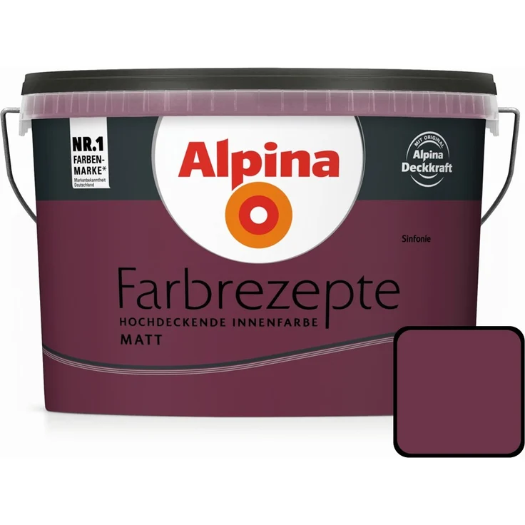 Alpina Farbrezepte Intensives Bordeaux-Rot 2,5 l, sinfonie, Innenfarbe matt – Bild 1