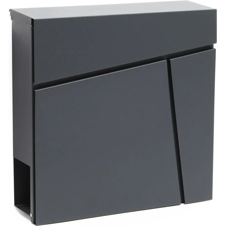 Moderner Design Briefkasten V23 Anthrazit Wandbriefkasten pulverbeschichtet Zeitungsrolle – Bild 1