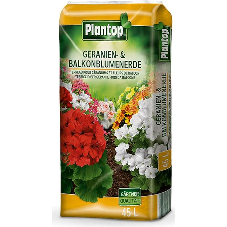 Plantop Geranien- und Balkonblumenerde 45 Liter – Bild 1