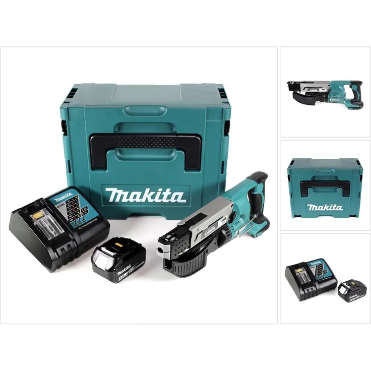 Makita DFR550RM1J Akku Magazinschrauber 18V 25-55mm + 1x Akku 4,0Ah + Ladegerät + Makpac
