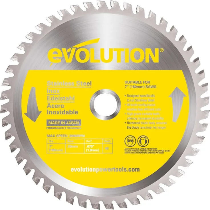 Evolution Power Tools Edelstahl Schneiden Sägeblatt, 180BLADESS