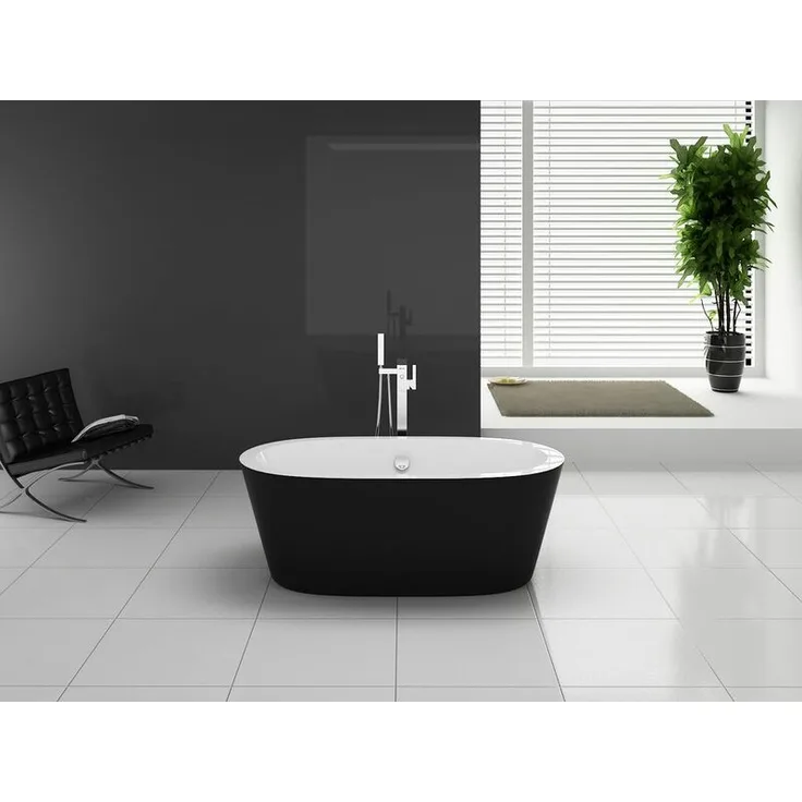 Glasdeals - Badewanne PANO - schwarz, weiß