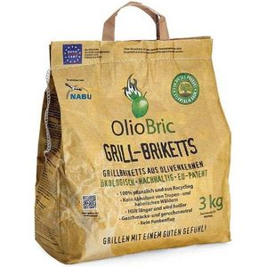 Bild für Olivo Ketts Grillbriketts aus Olivenkernen 3kg umweltfreundliche und rauchfreie Kohle