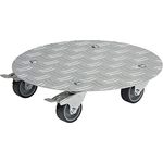 WAGNER Pflanzenroller Alaska Ø 30 cm I Pflanzenroller & Blumenroller für Außenbereich + Innenbereich I Kübelroller aus Aluminium mit 2 Total-Feststellern I Tragkraft 150kg I Made in Germany?20700501