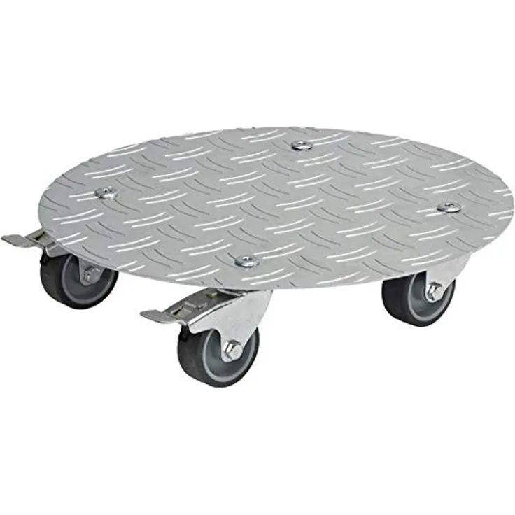 WAGNER Pflanzenroller Alaska Ø 30 cm I Pflanzenroller & Blumenroller für Außenbereich + Innenbereich I Kübelroller aus Aluminium mit 2 Total-Feststellern I Tragkraft 150kg I Made in Germany?20700501