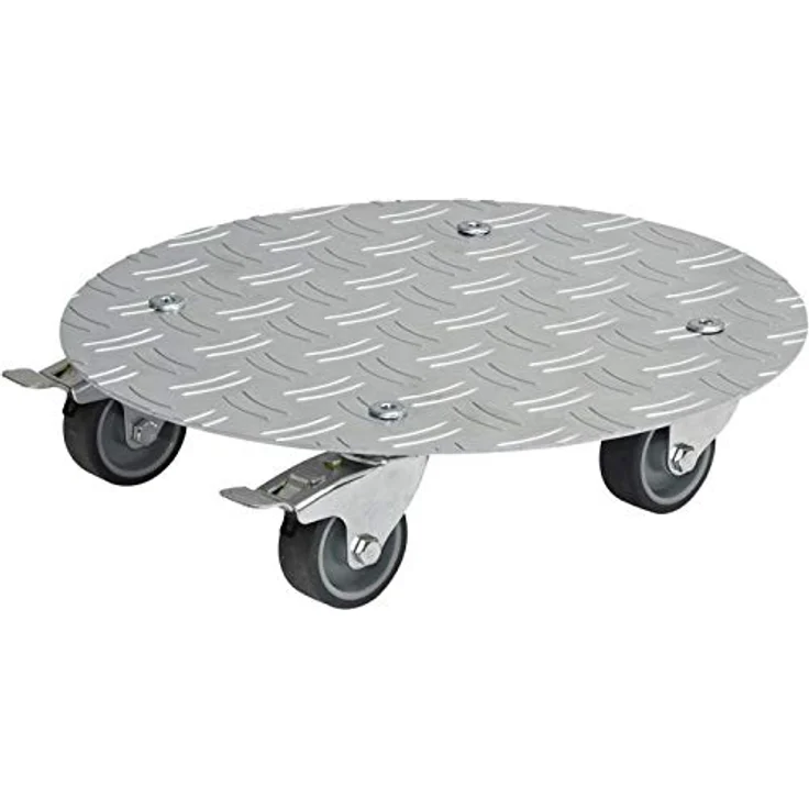 WAGNER Pflanzenroller Alaska Ø 30 cm I Pflanzenroller & Blumenroller für Außenbereich + Innenbereich I Kübelroller aus Aluminium mit 2 Total-Feststellern I Tragkraft 150kg I Made in Germany?20700501
