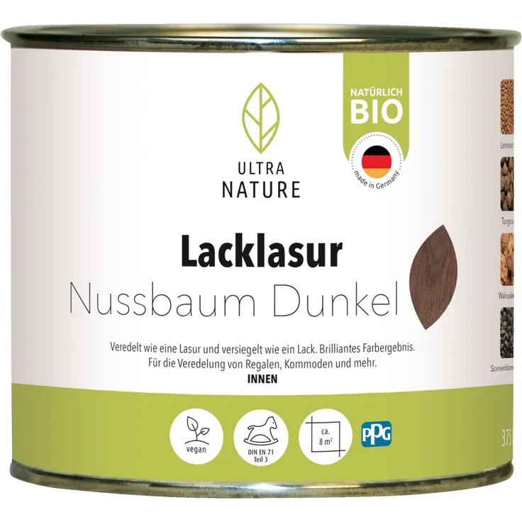 Ultra Nature Lacklasur 375 ml, nussbaum dunkel
