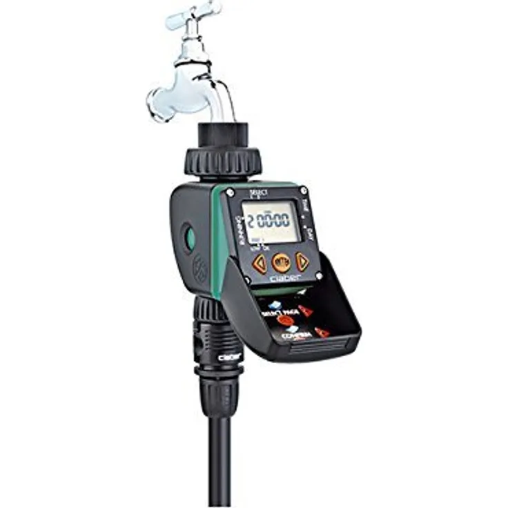 Claber 8428 Aquauno Video-2 Elektronischer Bewässerungscomputer, schwarz-orange-grau