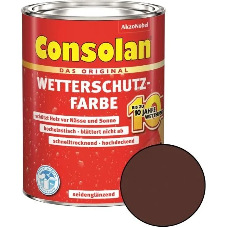 Consolan Wetterschutz-Farbe Braun 2,5 L