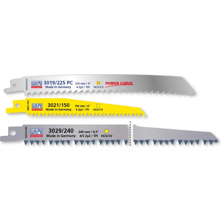 Wilpu 3-er Säbelsägeblätter-Sortiment WOOD für Holz