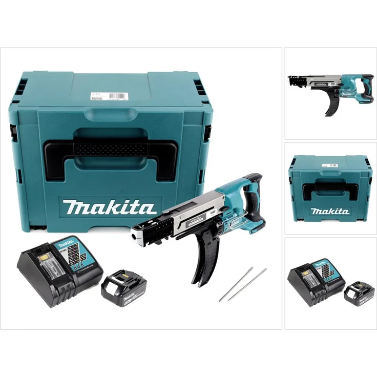 Makita DFR750RG1J Akku Magazinschrauber 18V 45-75mm + 1x Akku 6,0Ah + Ladegerät + Makpac