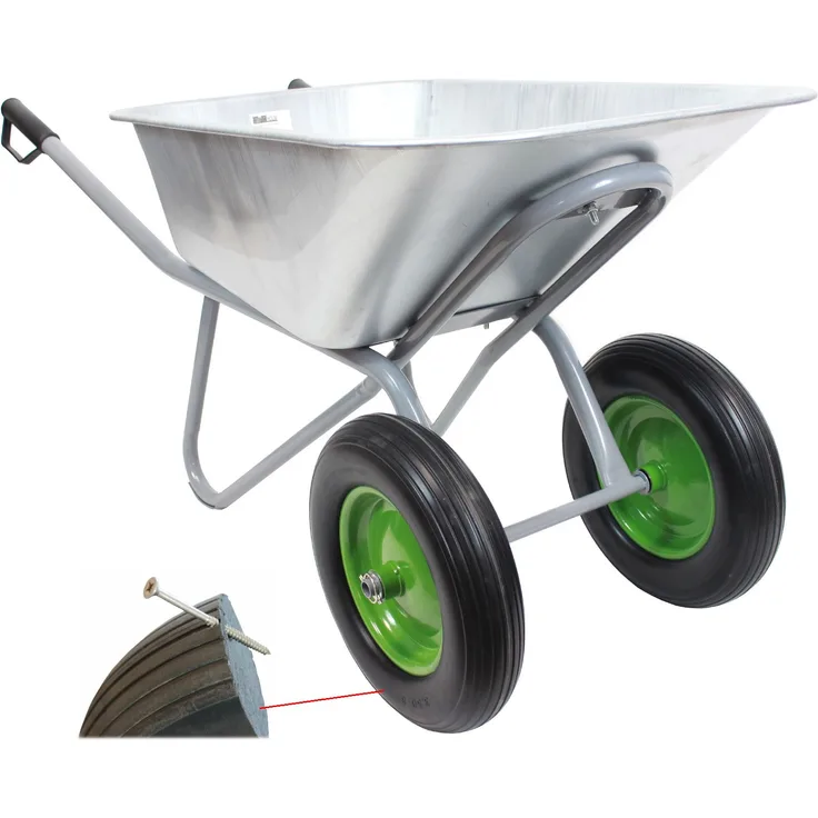 TrutzHolm® Schubkarre Schiebkarre Gartenkarre Zweiradkarre 2-Rad PU Rad 150l 150kg