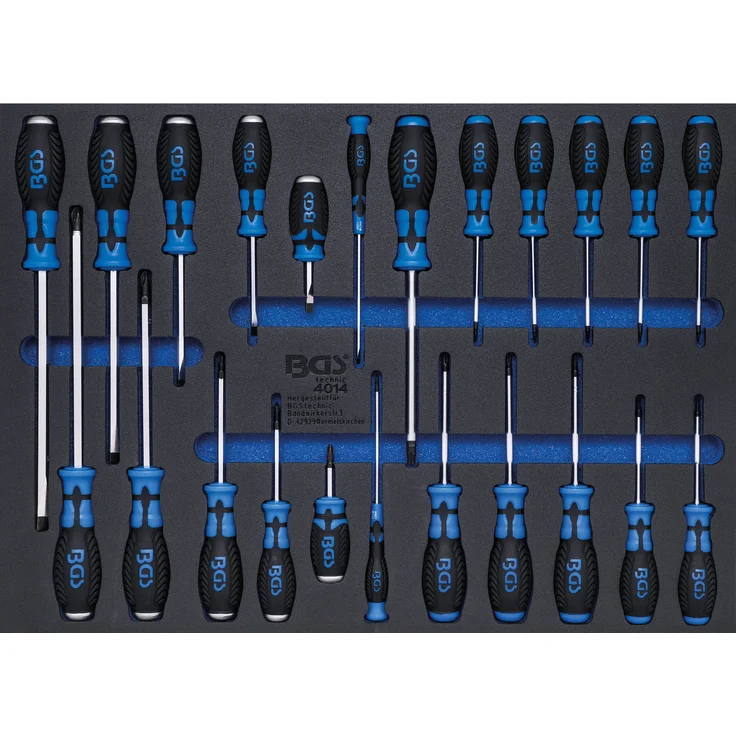 BGS 4014 | Werkstattwageneinlage 3-3: Schraubendreher-Satz | 23-tlg. | Schraubenzieher | CR-MO Stahl – Bild 1
