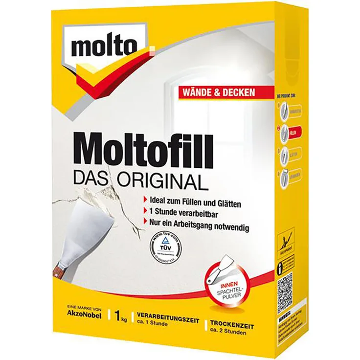 Molto Moltofill Das Original weiß 1kg Spachtelpulver für innen