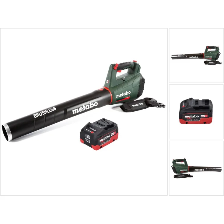 Metabo LB 18 LTX BL Akku Laubbläser 18 V Brushless plus 1x Akku 10,0 Ah - ohne Ladegerät mit Tragegurt
