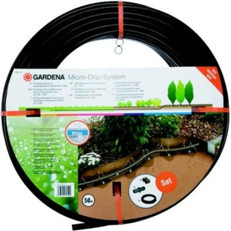 GARDENA Micro-Drip-System Tropfrohr unterirdisch 13.7 mm: Wassersparende Perlschlauch-Verlängerung zur gleichmäßigen Bewässerung des Rasens (1395-20)