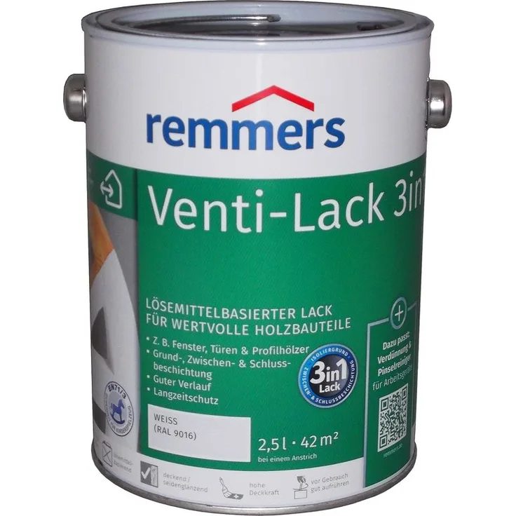 2,5L Venti-Decklack weiß RAL9016 - Remmers