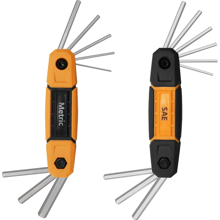 MulWark 17-teiliges Innensechskant-Schraubendreher-Set für Innensechskantschrauben, zusammenklappbar, Inbusschlüssel-Werkzeug-Set, metrisch und SAE, 2 Stück