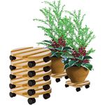 5x Pflanzenroller rund Buchenholz massives Holz 30 cm bis 120 Kg Rolluntersetzer