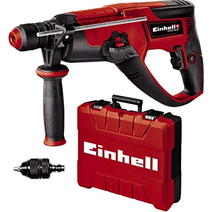 Einhell Bohrhammer TE-RH 28 5F (950W, Schlagzahl 4.500-Min, 3 J Schlagstärke, Dauerlaufarretierung, pneumatisches Schlagwerk, SDS-Plus, Drehzahl-Elektronik, Metall-Bohrtiefenanschlag, inkl. E-Box) – Bild 1
