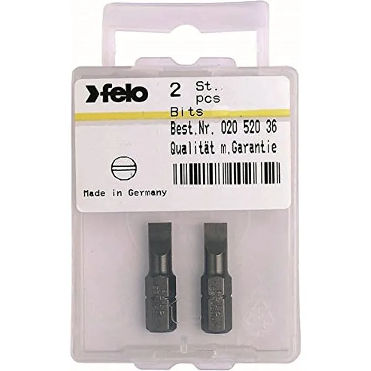 Felo 0715710263 9-162,6 x 1,5 cm Industrie-Bit – Schlitz auf Karte (2 Pack), Länge: 2,5 cm