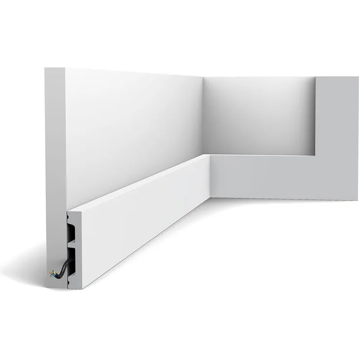 Sockelleiste Decor SX157-RAL9003 AXXENT SQUARE Sockelleiste Wandleiste Zierleiste bereits lackiert modernes Design signalweiß 2 m - Orac