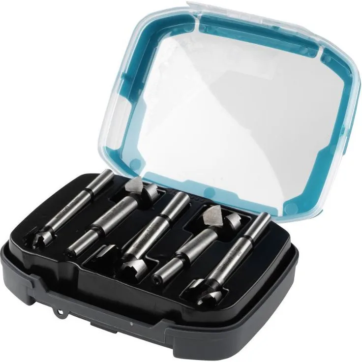 wolfcraft Forstnerbohrer Set 5-tlg. 1002000 – Bohraufsätze mit Rundschaft zum Bohren in Holz – Für ein exaktes Ergebnis ohne Hitzeentwicklung – ø 15-35x90mm