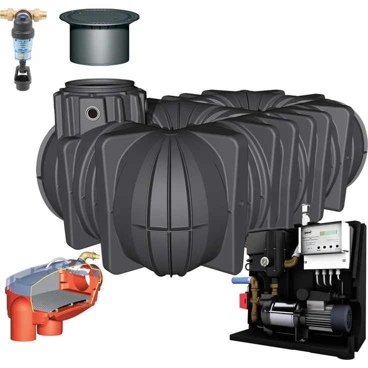 GRAF Regenwasser-Flachtank Platin 7500L Haus Professionell PKW-befahrbar