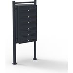 6er Briefkastenanlage Schwarz Postfach 6 Fächer Standbriefkasten Briefkasten Postkasten