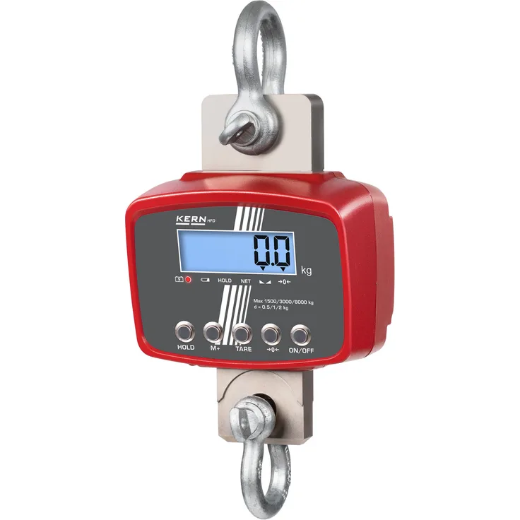 Kern & Sohn Kern HFD 1T-4IP Kranwaage Wägebereich max. 1500 kg Ablesbarkeit 100 g, 200 g, 500 g batteriebetrieben, über Steckernetzteil Mehrfarbig HFD 1T-4IP