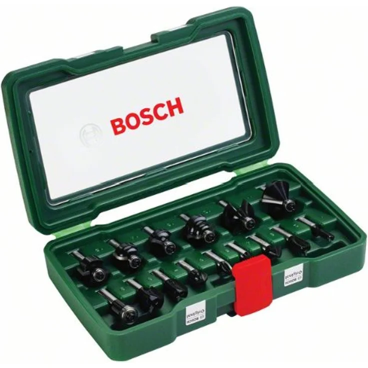 Bosch 15tlg. Hartmetall Fräser Set (für Holz, Ø-Schaft 8 mm, Zubehör Oberfräse) – Bild 2