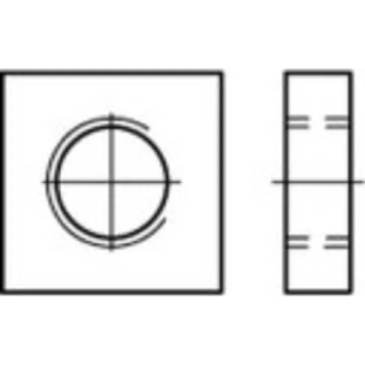 TOOLCRAFT 109028 Vierkantmuttern M4 DIN 562 Stahl 100St.