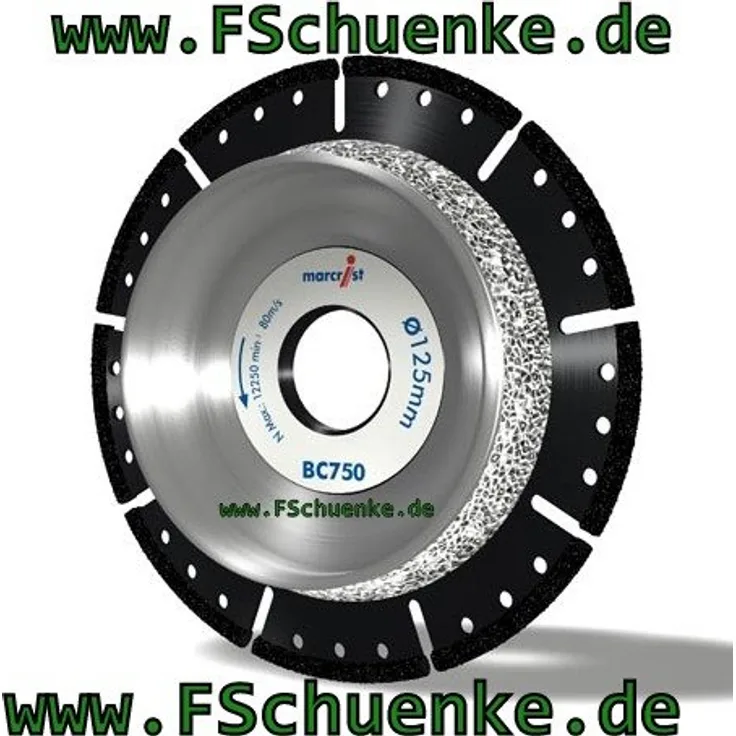 Marcrist 2410.0125.22 Diamant Schneid-Anfasscheibe, Type: BC750, 125 mm x 22,2 mm