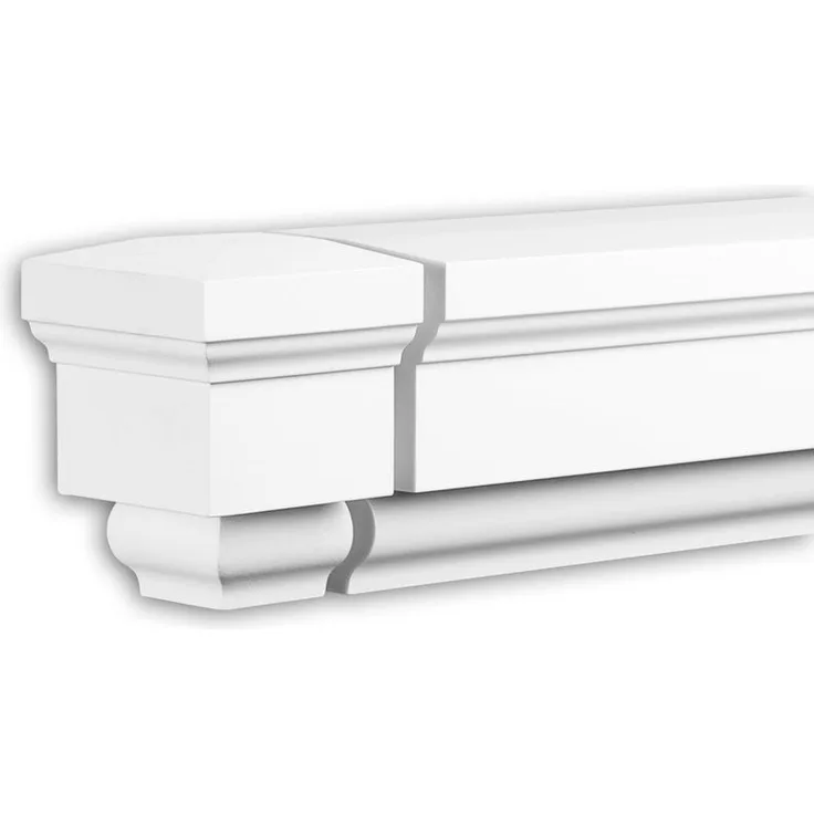 Profhome Decor - Stirnelement 482032 Fassadenstuck Zierelement Fassadenelement Neo-Klassizismus-Stil weiß