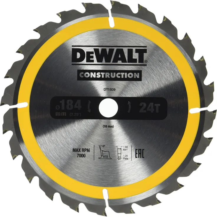DeWalt DT1939-QZ Kreissaegeblatt Handkr. 184-16mm 24WZ