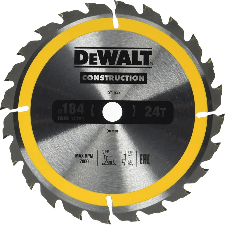 DeWalt DT1939-QZ Kreissaegeblatt Handkr. 184-16mm 24WZ