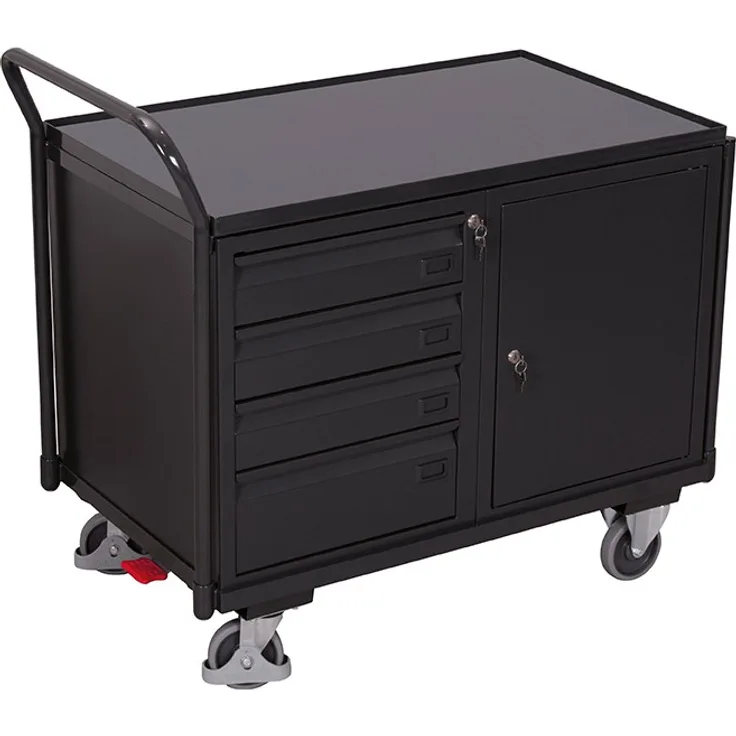 Variofit Werkstattwagen mit 1 Ladefläche, RAL 7016 - sw-600.606-AG - 40356940...
