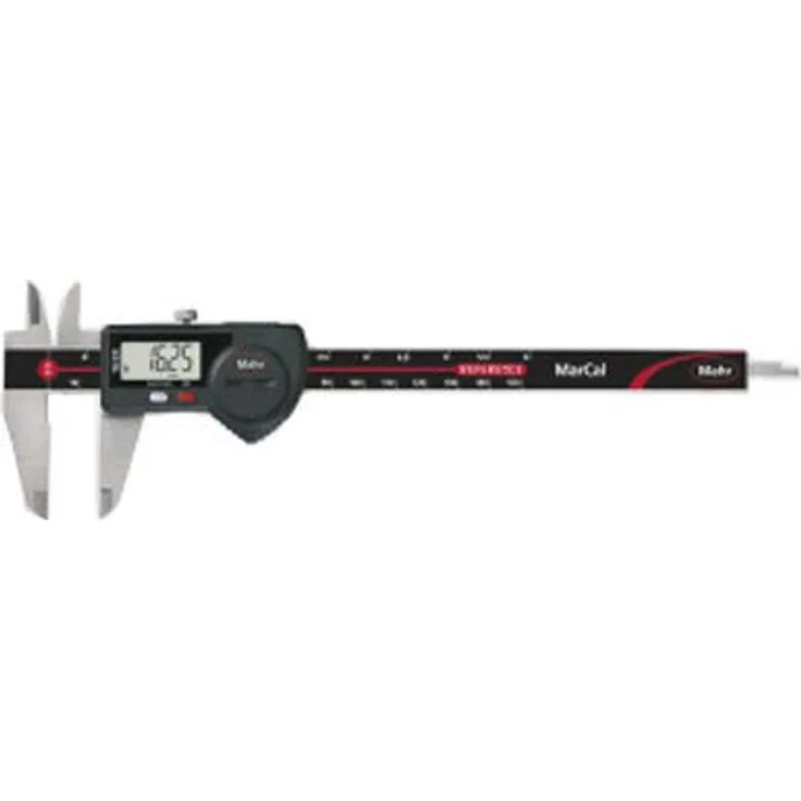 Mahr 4103018 MarCal 16 ER Digitaler Messschieber ohne Reibrad, 0-200 mm Reichweite, rechteckiger Tiefenstab