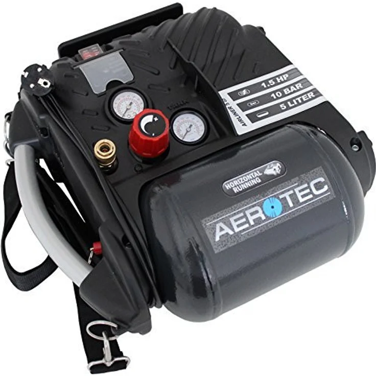 Aerotec Kompressor Airliner 5 Go, leistungsstarker Druckluft-Kompressor, ölfreier Kolbenkompressor mit 10-bar Kesseldruck, Art.-Nr. 200680.0 – Bild 2