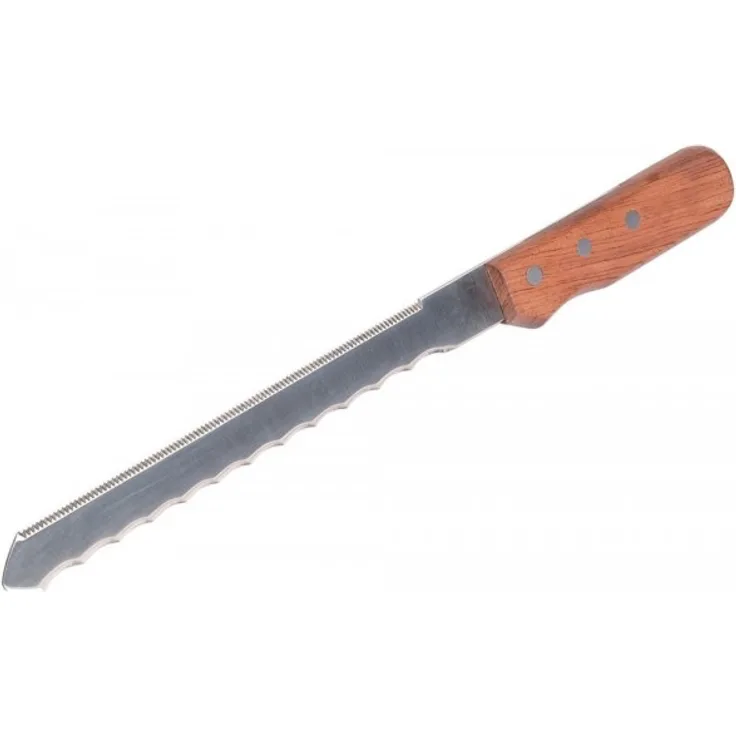 Wolfcraft 4119000 Dämmstoffmesser mit Holzgriff, silber